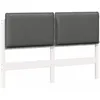 Image de Tête de lit capitonnée en pin massif - vidaXL - 160 cm - Blanc et Gris Clair - Design moderne - Rembourrage confortable