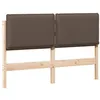 Image de Tête de lit capitonnée en pin massif - vidaXL - Gris naturel et clair - 120 cm - Pin massif - Design moderne