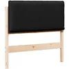 Image de Tête de lit capitonnée en pin massif - vidaXL - Naturel et Noir - 80 cm - Pin massif - Rembourrage confortable