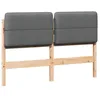Image de Tête de lit capitonnée - vidaXL - 160 cm - Marron et gris clair - Pin massif - 1655x12x845 cm - Design moderne