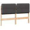 Image de Tête de lit capitonnée - vidaXL - 140 cm - Brun et Gris foncé - Pin massif - 145 5x12x84 5 cm - Design moderne
