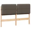 Image de Tête de lit capitonnée - vidaXL - 140 cm - Marron et taupe - Pin massif - 1455x12x845 cm - Design moderne