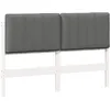 Image de Tête de lit capitonnée - vidaXL - Blanc et Gris Clair - Pin massif - 140 cm - 1455x12x845 cm - Facile à nettoyer
