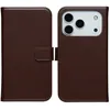 Image de Coque adapté à Apple iPhone 17 Pro Max - Selencia Étui portefeuille en cuir véritable - Marron