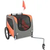 Image de Remorque pour Chien - DUOKU - Modèle DT806 - Capacité 30 kg - Pliable - Couleur Orange/Gris