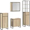 Image de Ensemble de mobilier de salle de bain - vidaXL - Chêne noir - Bois dingénierie - 698 kg - 90x30x60 cm - Avec tiroir