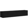 Image de Meuble TV mural moderne - vidaXL - Noir - Bois dingénierie - 60x31x29.5 cm - 2 portes - 4 étagères - Fixation murale