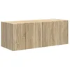 Image de Meuble TV mural moderne - vidaXL - Sonoma - Bois dingénierie - 78 5x31x29 5 cm - 1 porte à charnière pivotante