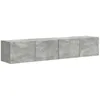 Image de Meuble TV mural moderne - vidaXL - Béton - Bois dingénierie - 79x31x30 cm - 2 portes - 4 étagères - Entretien facile
