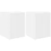 Image de Meuble TV mural moderne - vidaXL - Blanc - Bois dingénierie - 30x31x40 cm - 2 portes - 2 étagères - Gain de place