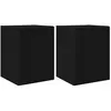 Image de Meuble TV mural moderne - vidaXL - Noir - Bois dingénierie - 30x31x40 cm - 2 portes - 2 étagères - Gain de place