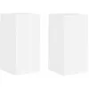 Image de Meuble TV mural moderne - vidaXL - Blanc brillant - Bois dingénierie - 30x31x60 cm - 2 portes - 2 étagères