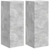 Image de Meuble TV mural moderne - vidaXL - Béton - Bois dingénierie - 30x31x80 cm - 2 portes - 6 étagères - Gain de place