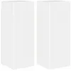 Image de Meuble TV mural moderne - vidaXL - Blanc brillant - Bois dingénierie - 30x31x80 cm - 2 portes - 6 étagères