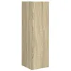 Image de Meuble TV mural moderne - vidaXL - Sonoma - Bois dingénierie - 30x31x100 cm - Porte pivotante à 90° - 3 étagères