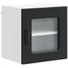Image de Meuble mural de cuisine - vidaXL - Noir - 40x31x40 cm - Bois dingénierie - 2 étagères - Porte en verre