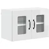 Image de Meuble mural de cuisine - vidaXL - Blanc brillant - 60x31x40 cm - Bois dingénierie - 2 étagères - 2 portes