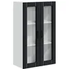 Image de Meuble mural de cuisine - vidaXL - Noir - Bois dingénierie - 60x31x100 cm - Cadre ouvert - 2 portes à charnières