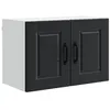 Image de Meuble mural de cuisine - vidaXL - Bois dingénierie - Noir - 60x31x40 cm - 2 portes - 1 étagère - Montage mural