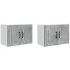 Image de Armoire de cuisine murale - vidaXL - Gris béton - Bois dingénierie - 60x31x40 cm - 4 étagères - 4 portes à charnières