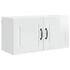 Image de Armoire de cuisine murale - vidaXL - Blanc brillant - 80x31x40 cm - Bois dingénierie - 2 étagères