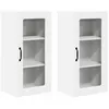 Image de Armoire de cuisine murale - vidaXL - Blanc - Bois dingénierie - 40x31x80 cm - 6 étagères - 4 portes à charnières