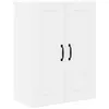 Image de Armoire de cuisine moderne - vidaXL - Blanc - Bois dingénierie - 60x31x80 cm - 3 étagères - 2 portes à charnières
