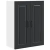 Image de Armoire de cuisine moderne - vidaXL - Noir - 60x31x80 cm - Bois dingénierie - 3 étagères - 2 portes à charnières