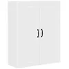 Image de Armoire de cuisine murale - vidaXL - Blanc - 80x31x100 cm - Bois dingénierie - 3 étagères - 2 portes à charnières