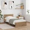 Image de Cadre de lit avec éclairage LED - vidaXL - Chêne artisanal - Bois dingénierie - 203x95x70 cm - 90x200 cm