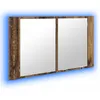 Image de Armoire miroir de salle de bain - vidaXL - Bois ancien - 80x12x45 cm - Montage mural - Bandes LED multicolores