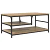 Image de Table basse rustique industrielle - vidaXL - Chêne artisanal - Bois dingénierie - 90x49x40 cm - Cadre métallique