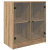 Image de Meuble de rangement moderne - vidaXL - Chêne artisanal - 68x37x755 cm - Portes en verre - Bois dingénierie