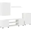 Image de Ensemble de meubles TV mural - vidaXL - Blanc - Bois dingénierie - 140x40x33 cm - 4 pièces - Montage mural