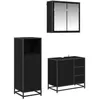 Image de Ensemble de mobilier de salle de bain - vidaXL - Chêne noir - Bois dingénierie - 35x375x100 cm - 6 tiroirs