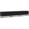 Image de Meuble TV moderne - vidaXL - Chêne Noir - Bois dingénierie - 240x35x41 cm - 6 portes - 3 étagères - Assemblage requis