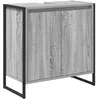 Image de Cabinet de salle de bain - vidaXL - Gris Sonoma - Bois dingénierie - 60x30x60 cm - 3 portes - Pieds en acier