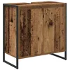 Image de Cabinet de salle de bain en bois - vidaXL - Bois ancien - 60x30x60 cm - 3 portes - Bois dingénierie - Pieds en acier