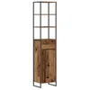 Image de Cabinet de salle de bain industriel - vidaXL - Bois ancien - 40x30x180 cm - Bois dingénierie - Durable - Avec tiroir