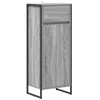 Image de Cabinet de salle de bain - vidaXL - Gris Sonoma - 40x30x100 cm - Bois dingénierie - Pieds en acier