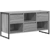 Image de Meuble TV industriel - vidaXL - Gris Sonoma - Bois dingénierie - 100x36x495 cm - Tiroir intégré - Pieds en acier