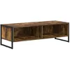 Image de Meuble TV industriel - vidaXL - 100x36 5x30 5 cm - Chêne fumé - Bois dingénierie - Pieds en acier