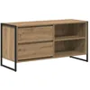 Image de Meuble TV industriel - vidaXL - Chêne Artisan - 100x36x495 cm - Bois dingénierie - Pieds en acier - Tiroir intégré