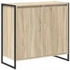 Image de Meuble dappoint moderne - vidaXL - Sonoma - Bois dingénierie - 79x36x75 cm - 2 portes - Assemblage requis