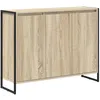 Image de Meuble dappoint en bois dingénierie - vidaXL - Sonoma - 96 5x30x75 cm - 3 portes - Style industriel
