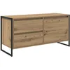 Image de Meuble TV industriel - vidaXL - Chêne Artisan - 100x36x49.5 cm - Bois dingénierie - Pieds en acier - Tiroir - Porte