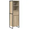 Image de Bibliothèque en bois dingénierie - vidaXL - Sonoma - 43x36x1505 cm - Style industriel - Pieds en acier - Tiroir