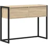 Image de Table dappoint industrielle - vidaXL - Sonoma - 100x36x75 cm - Bois dingénierie - Rectangulaire - Pieds en acier