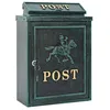 Image de Boîte aux lettres murale vintage - vidaXL - Vert - Aluminium coulé - 29x13x41 cm - Imperméable - Anti-rouille
