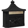 Image de Boîte aux lettres murale vintage - vidaXL - Noir - Aluminium coulé - 40 5x15 5x44 cm - Résistant aux intempéries